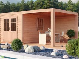 Foto van WoodAcademy tuinhuis met overkapping Sapphire Excellent