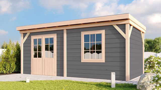 Foto van WoodAcademy houten tuinhuis Nobility grigio 500x300 cm