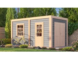 WoodAcademy houten tuinhuis Garnet Excellent grigio Foto van WoodAcademy houten tuinhuis Garnet Excellent grigio