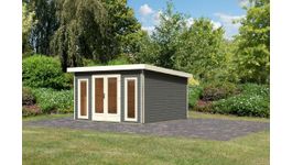 Karibu 31478 Radeburg 3 tuinhuis - terragrijs Foto van Karibu 31478 Radeburg 3 tuinhuis - terragrijs