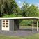 Karibu Askola 4 tuinhuis met overkapping 280 cm - terragrijs (92073)