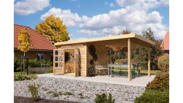 Foto von Karibu 82999 Kandern 6 Gartenhaus mit Anbaudach