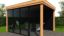 WoodAcademy glaswand 400 cm Foto van