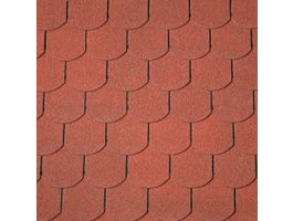 Solid dakshingles rond - rood Foto van Solid dakshingles rond - rood