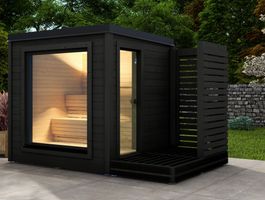 Foto van Graed buitensauna Cube XL - zwart