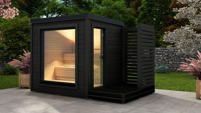 Graed buitensauna Cube XL - zwart