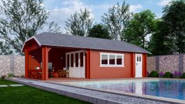 Interflex blokhut wolfskap W4x4+3A - geverfd Foto van Interflex blokhut wolfskap W4x4+3A - geverfd