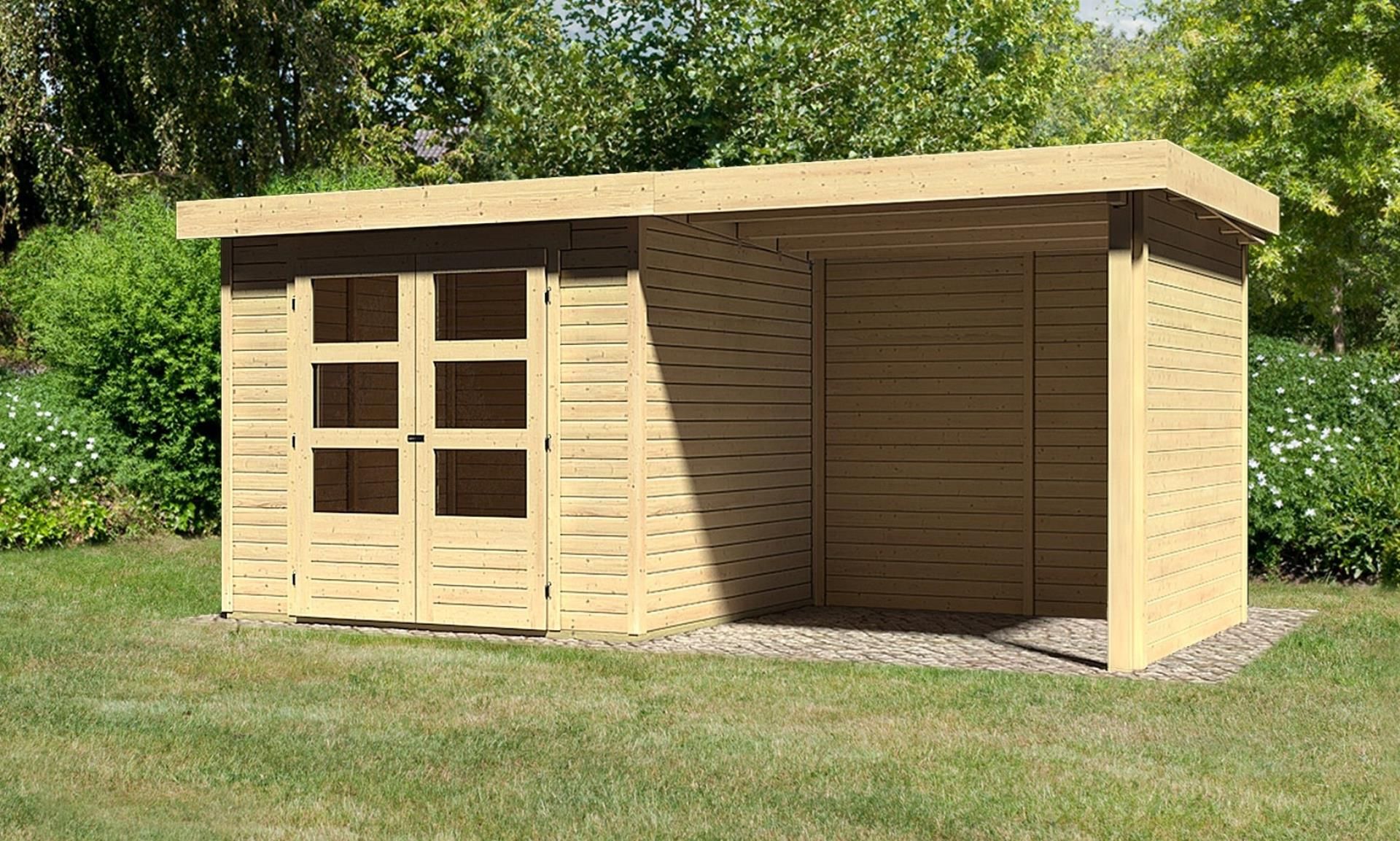 Foto van Karibu 77725 Askola 3 tuinhuis met overkapping