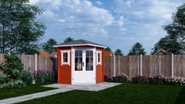 Interflex Blockhütte 2055 plus - gestrichen Foto von Interflex Blockhütte 2055 plus - gestrichen