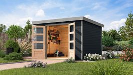 Karibu 12333 Jupiter 5 tuinhuis - antraciet|grijsaluminium Foto van