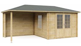 Interflex blokhut met overkapping 3030 Z Foto van Interflex blokhut met overkapping 3030 Z