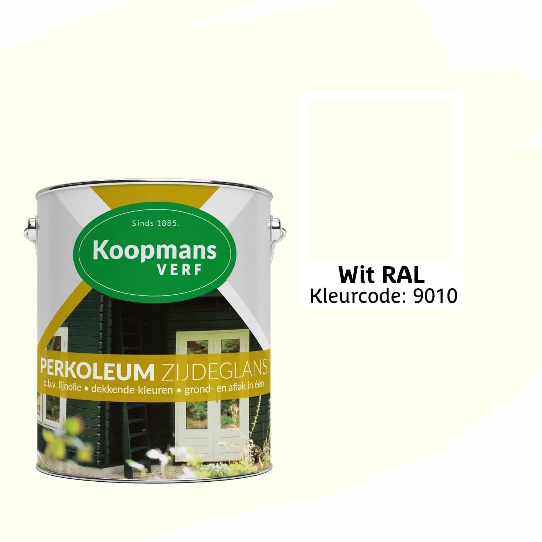 Foto van Koopmans Perkoleum, Wit RAL 9010, 2,5L Zijdeglans