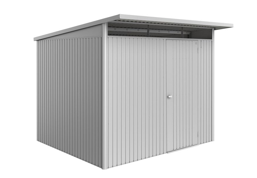 Biohort Berging AvantGarde ECO Gr. A6 zilver -metallic met Standaard deur Foto van Biohort Berging AvantGarde ECO Gr. A6 zilver -metallic met Standaard deur