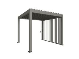 Foto van Biohort Zijwand met lamellen 4m Kwartsgrijs metallic
