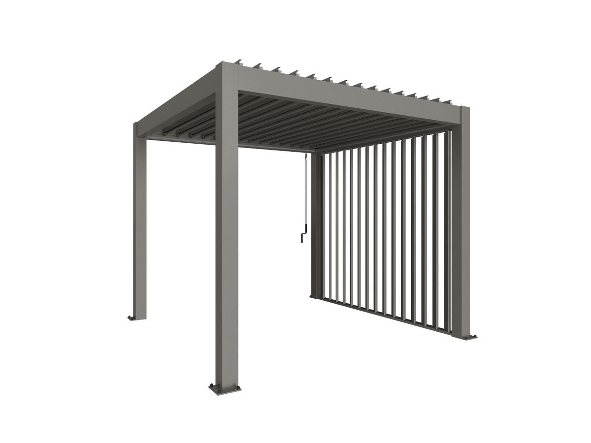 Biohort Zijwand met lamellen 4m Kwartsgrijs metallic