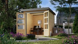 Karibu 12284 Jupiter 2 tuinhuis - vuren|grijsaluminium Foto van