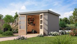 Karibu 12336 Jupiter 5 tuinhuis - watergrijs|grijsaluminium Foto van