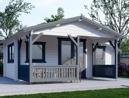 Interflex Blockhütte 4x3+2 Z - gestrichen Foto von Interflex Blockhütte 4x3+2 Z - gestrichen