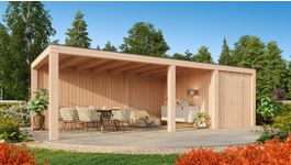 Kirk and Michaels tuinhuis met overkapping Severus Foto van Kirk and Michaels tuinhuis met overkapping Severus