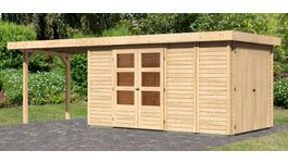 Foto van Karibu 82966 Retola 5 tuinhuis met overkapping