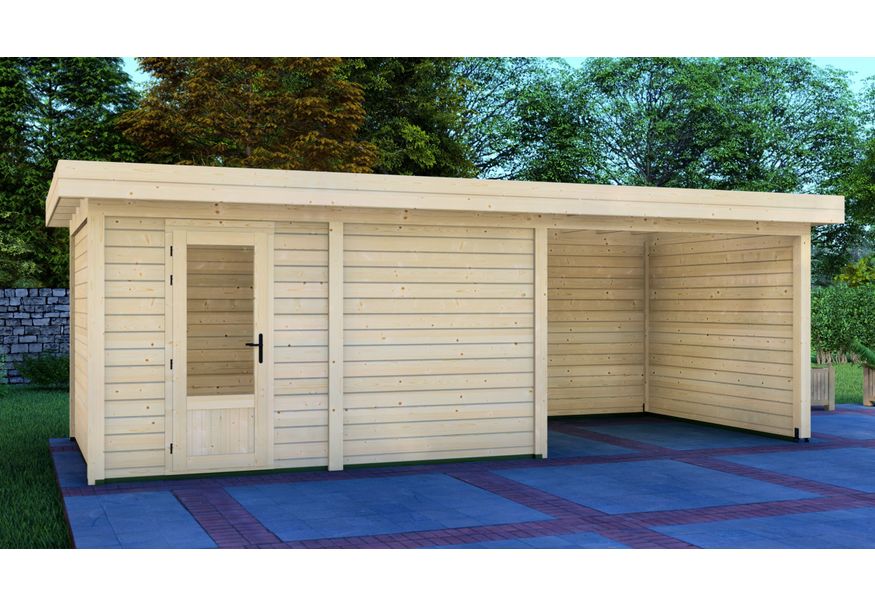 Graed tuinhuis met overkapping Hamburg 700x300 cm Foto van Graed tuinhuis met overkapping Hamburg 700x300 cm