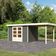 Karibu Askola 5 Gartenhaus mit Anbaudach 240 cm - Terragrau (9154)