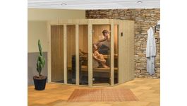 Hot Orange Flora Heimsauna Foto von Hot Orange Flora Heimsauna