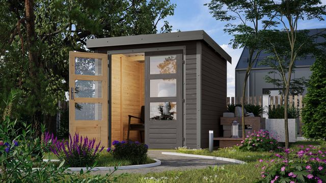 Karibu 12285 Jupiter 2 tuinhuis - terragrijs|grijsaluminium