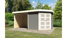 Karibu 78253 Goldendorf 5 tuinhuis met overkapping - terragrijs Foto van Karibu 78253 Goldendorf 5 tuinhuis met overkapping - terragrijs