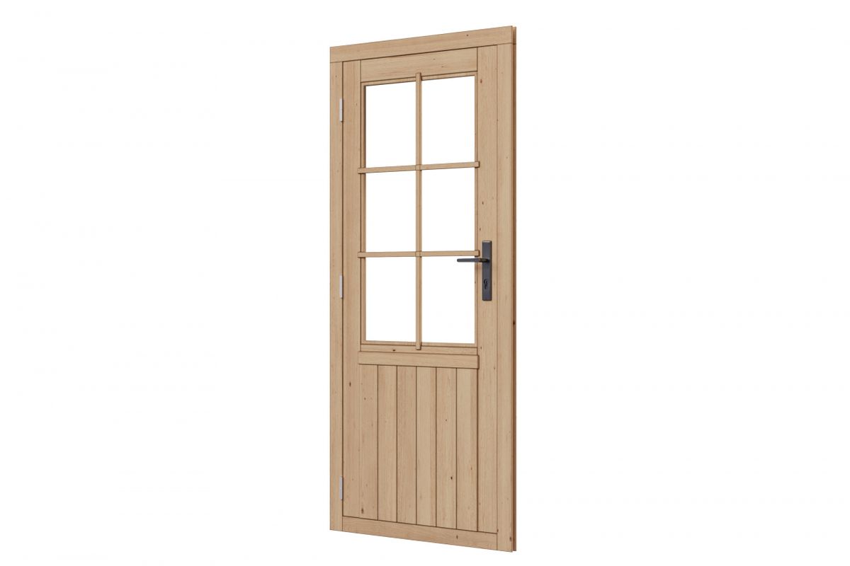 WoodAcademy Enkele deur half glas ipv houten deur