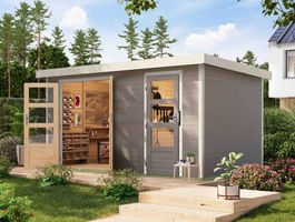 Foto van Karibu 12498 Merkur tuinhuis - watergrijs|wit