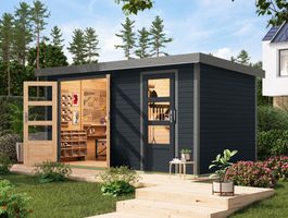 Foto van Karibu 12496 Merkur tuinhuis - antraciet|grijsaluminium