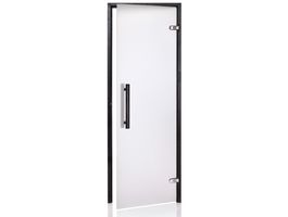 Hot Orange Saunatür Black 70x190 cm Milchglas 8 mm Espe Foto von Hot Orange Saunatür Black 70x190 cm Milchglas 8 mm Espe