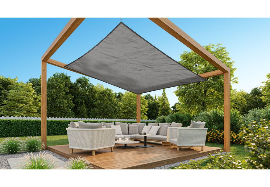 Nesling Coolfit Schaduwdoek Vierkant 360x360 cm Antraciet (O) Foto van Nesling Coolfit Schaduwdoek Vierkant 360x360 cm Antraciet (O)