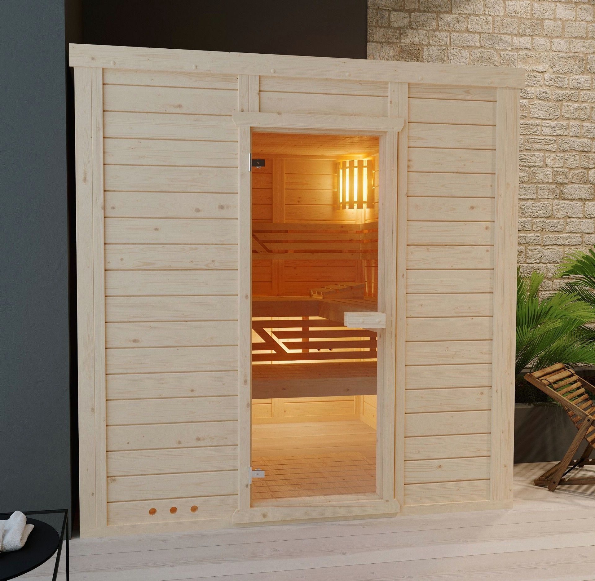Foto van Azalp massieve sauna Genio 210x210 cm