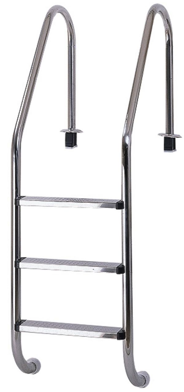 Trend Pool V2A-Edelstahl Einbauleiter Weit - 4-stufig