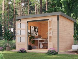 Foto van Karibu 12431 Pluto 6 tuinhuis - vuren|grijsaluminium