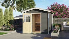 Karibu 87488 Bosse 1 buitensauna - terragrijs Foto van Karibu 87488 Bosse 1 buitensauna - terragrijs