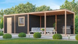 Foto von WoodAcademy Gartenhaus mit Überdachung Nefriet Essential nero