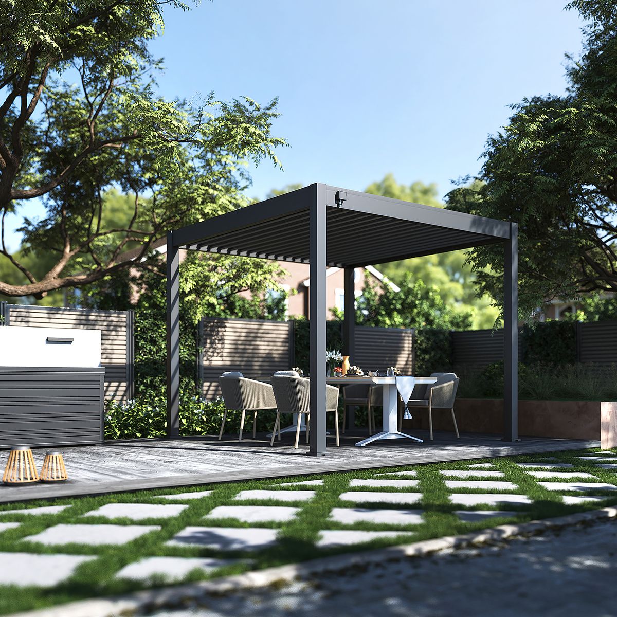 Porchenzo Paros aluminium pergola - Anthrazit