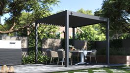 Porchenzo Paros aluminium pergola - Anthrazit Foto von