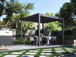 Porchenzo Paros aluminium pergola - Anthrazit Foto von Porchenzo Paros aluminium pergola - Anthrazit