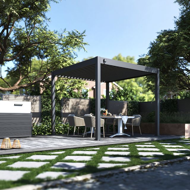 Porchenzo Paros aluminium overkapping - antraciet