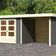 Karibu Askola 3 tuinhuis met overkapping 240 cm - zij en achterwand - terragrijs (82923)