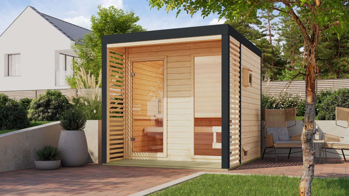 Karibu 260 Ares 2 buitensauna - vuren|antraciet