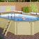 Karibu Holzpool Modell 4A mit blauer Poolfolie und Skimmer