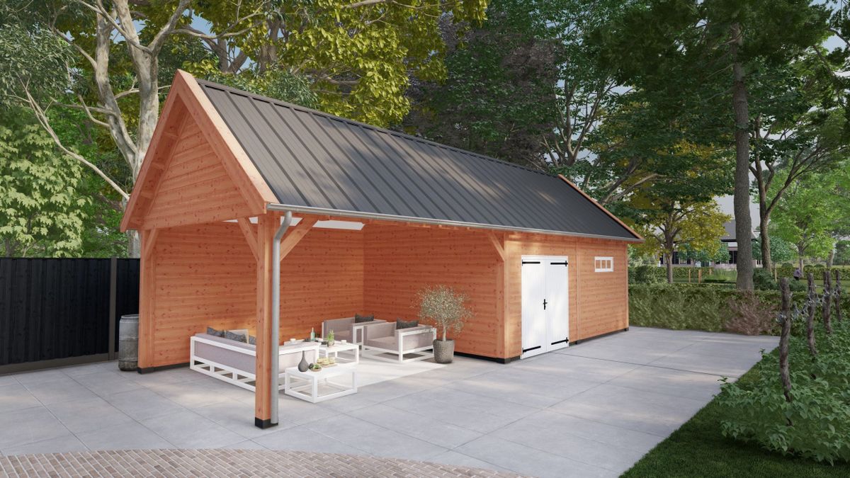 Trendhout buitenverblijf Zadeldak Select Landelijk