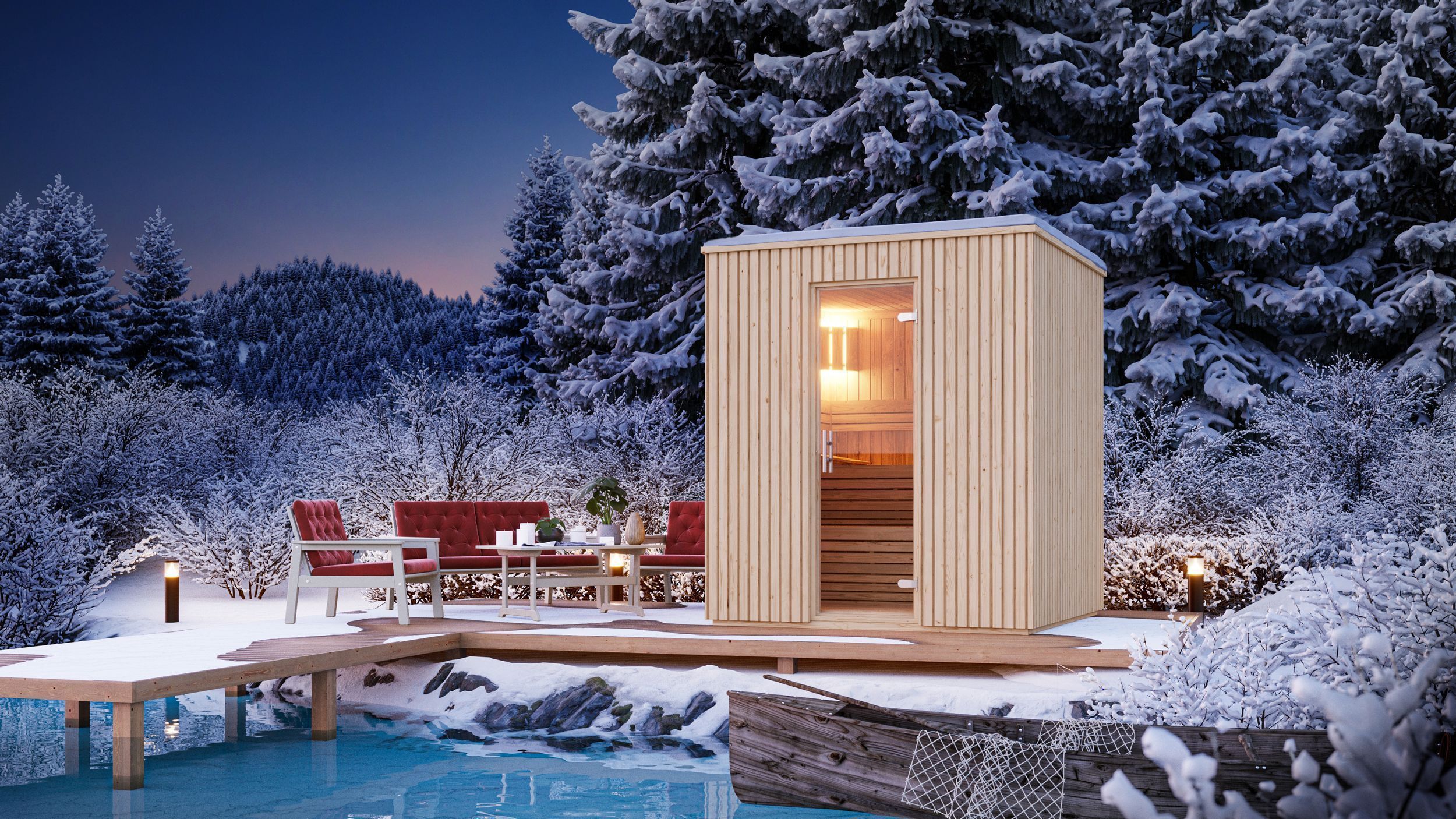 Foto von Azalp Royal Class Außen Sauna Sabrina 176x203 cm