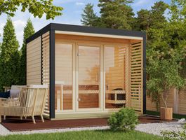 Foto van Karibu 330 Ares 3 buitensauna - vuren|antraciet