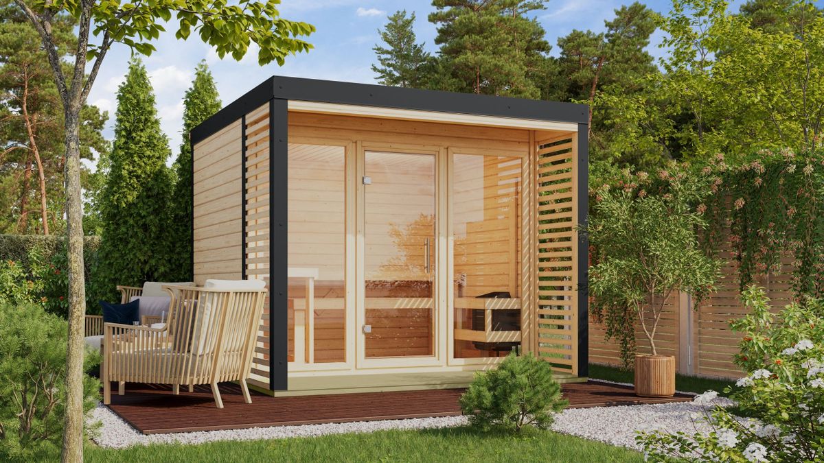 Karibu 330 Ares 3 buitensauna - vuren|antraciet